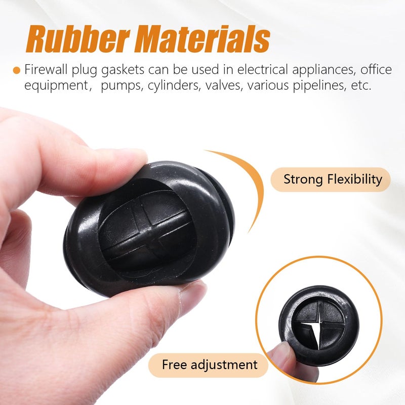 mankk Rubber Grommet Kit Firewall Grommet Wire Grommet Tower Shaped and Round Double Sided Rubber Hole Plug with Retractable Box Knife for Wire Protection - Image 5